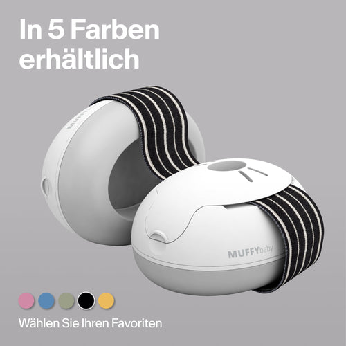 Alpine Muffy Baby Klassik - Gehörschutz für Babys - Verstellbares ANTI-SLIP-Kopfband bis 36 Monate - In Deutschland auf Sicherheit getestet - Lärmschutz Kopfhörer verhindert Gehörschäden, Schwarz