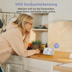 jeeber 2K 5" Baby Monitor Video, Controllo Tramite Cellulare APP & Monitor, 360° Telecamera Bambini, Visione Notturna, Temperatura, Movimento, Rilevamento Del Pianto, Ninne Nanne, Audio Bidirezionale