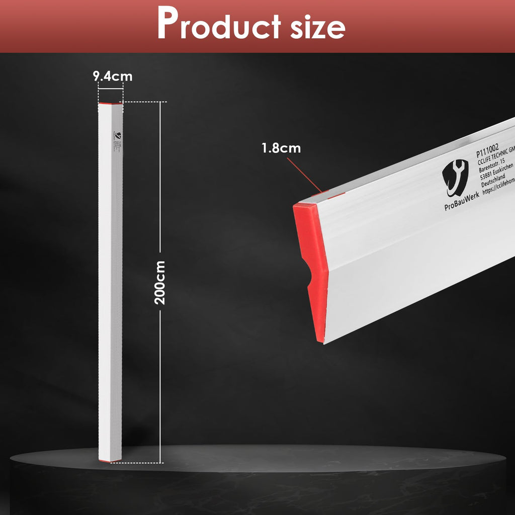 CCLIFE Kartätsche 200cm, Putzkartätsche zum Glattstreichen Abziehlatte Profilkartätsche Putzlatte, Material aus Aluminiumlegierung, Trapez PROBAUWERK