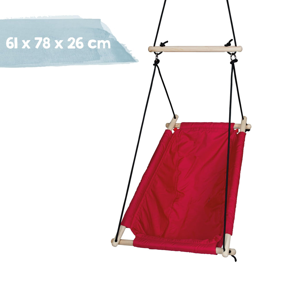 roba Hängesessel für Kinder - Verstellbar von Schaukelliege zu Schaukelsitz - Indoor / Outdoor - bis ca. 6 Jahre / 30 kg - Rot