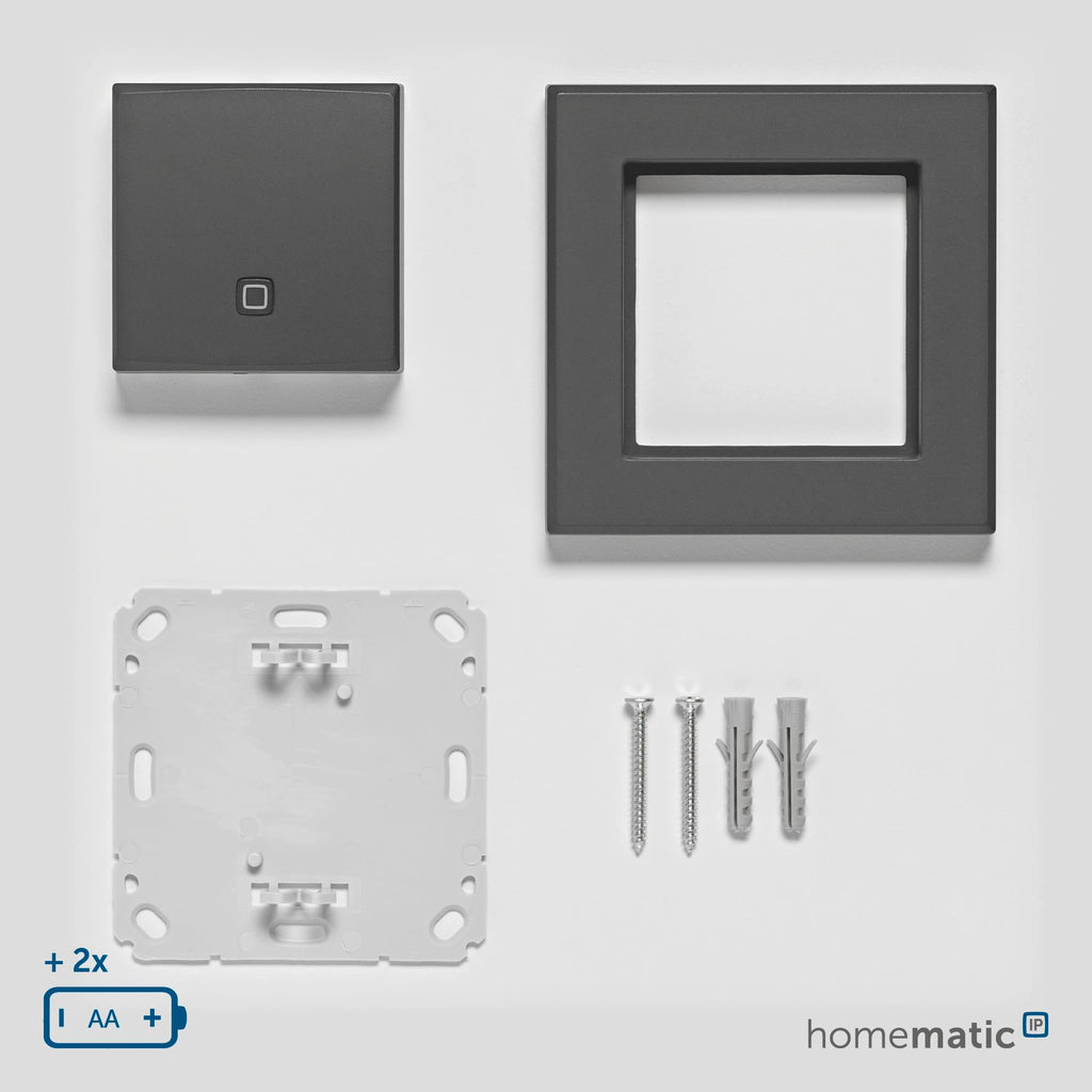 Homematic IP Smart Home Temperatur- und Luftfeuchtigkeitssensor – innen, anthrazit, steuert digital Heizkörper/Fußbodenheizung App, Alexa, Google Assistant, Temperaturmessung, Energie sparen, 160530A0