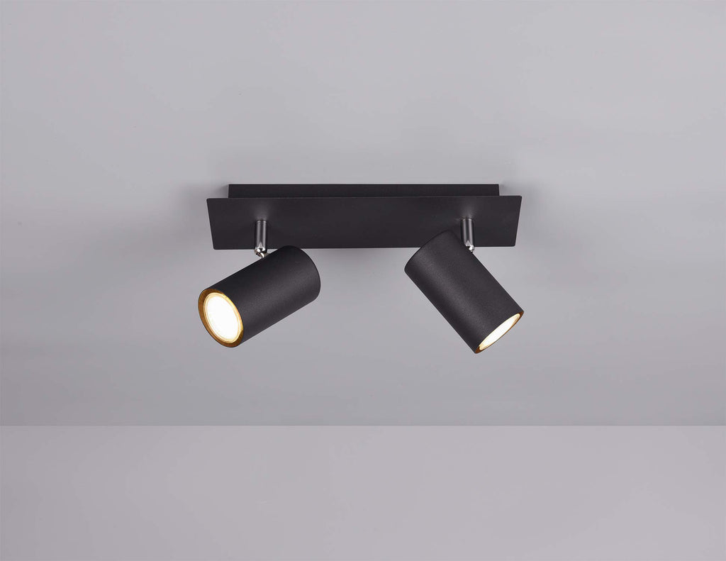 Trio Leuchten Deckenleuchte Marley 802400232, Metall Schwarz matt, Spotbalken 2-flammig, exkl. 2 x GU10