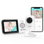 Simyke Baby Video Monitor, WiFi Baby Kamera, 2,8 Zoll Display und App-Steuerung, 1000 Fuß Lange Reichweite, 2-Wege-Gespräch, automatische Nachtsicht, Alarm