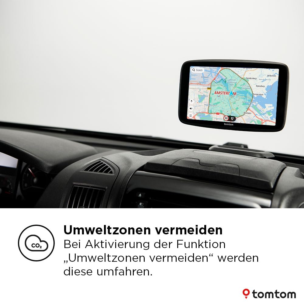TomTom Camper Navi GO Camper Max 2. Generation (7" Display, POI`s für Wohnmobil- und Wohnwagen, Updates via Wi-Fi, TomTom Traffic, Fahrzeugprofile speichern, Weltkarten, Umweltzonen vermeiden)