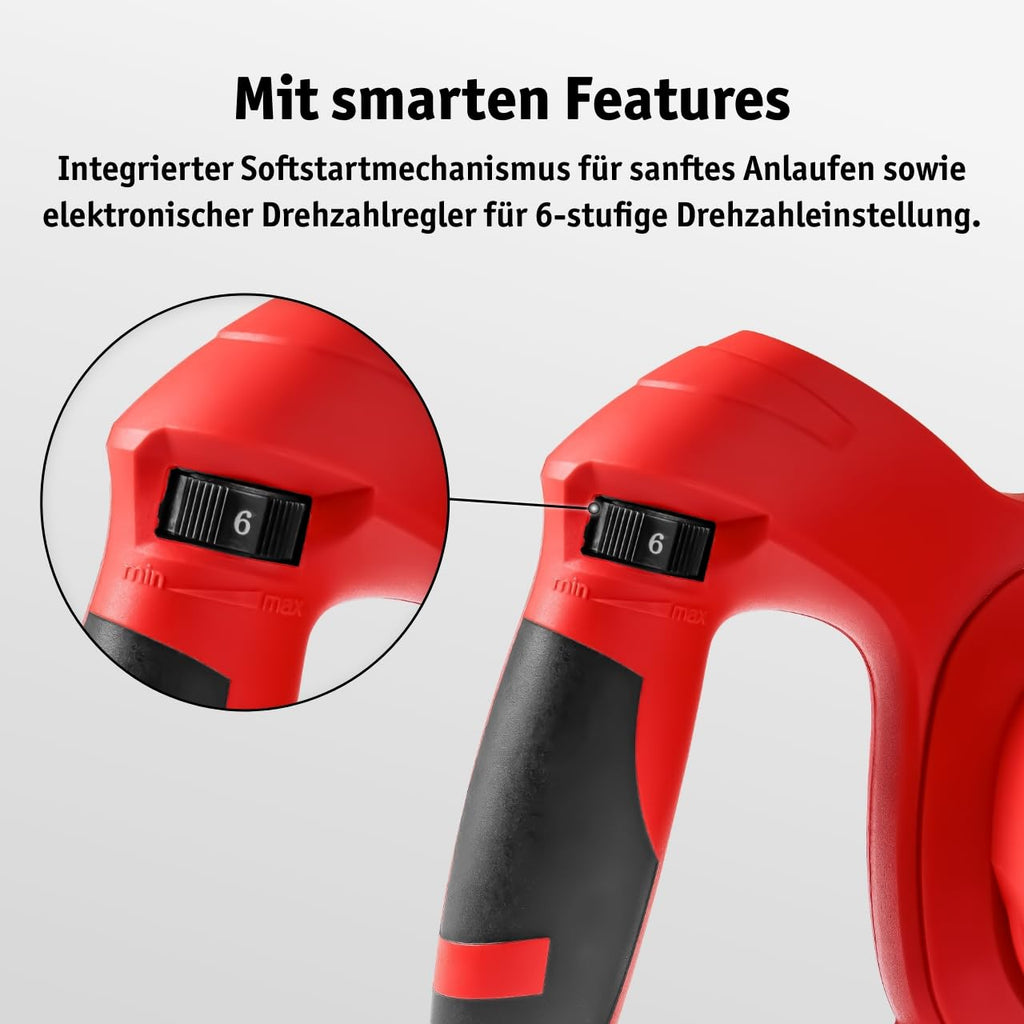 WALTER Farb- und Mörtelrührer 1400 Watt mit Softstartfmechanismus und elektronischer Drehzahlregelung inklusive Rondenrührer Ø 115mm