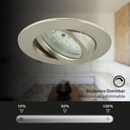 Briloner Leuchten LED Einbauleuchte, dimmbar, Einbaustrahler, LED Strahler, Spots, Deckenstrahler, Deckenspot, Lampen Wohnzimmer, LED Einbaustrahler 230v, Deckeneinbauleuchten, Einbaustrahler Set, schwenkbar, rund [Energieklasse A+]
