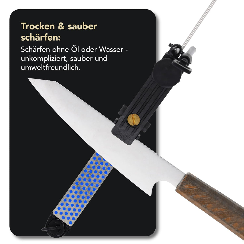 DMT Aligner Diamant Schleifsystem, Messerschärfer mit Schleifstein Extrafein und Fein, Geführtes Schärfen & konstanter Schleifwinkel, Inkl. Tasche, Made in USA, AKEFC