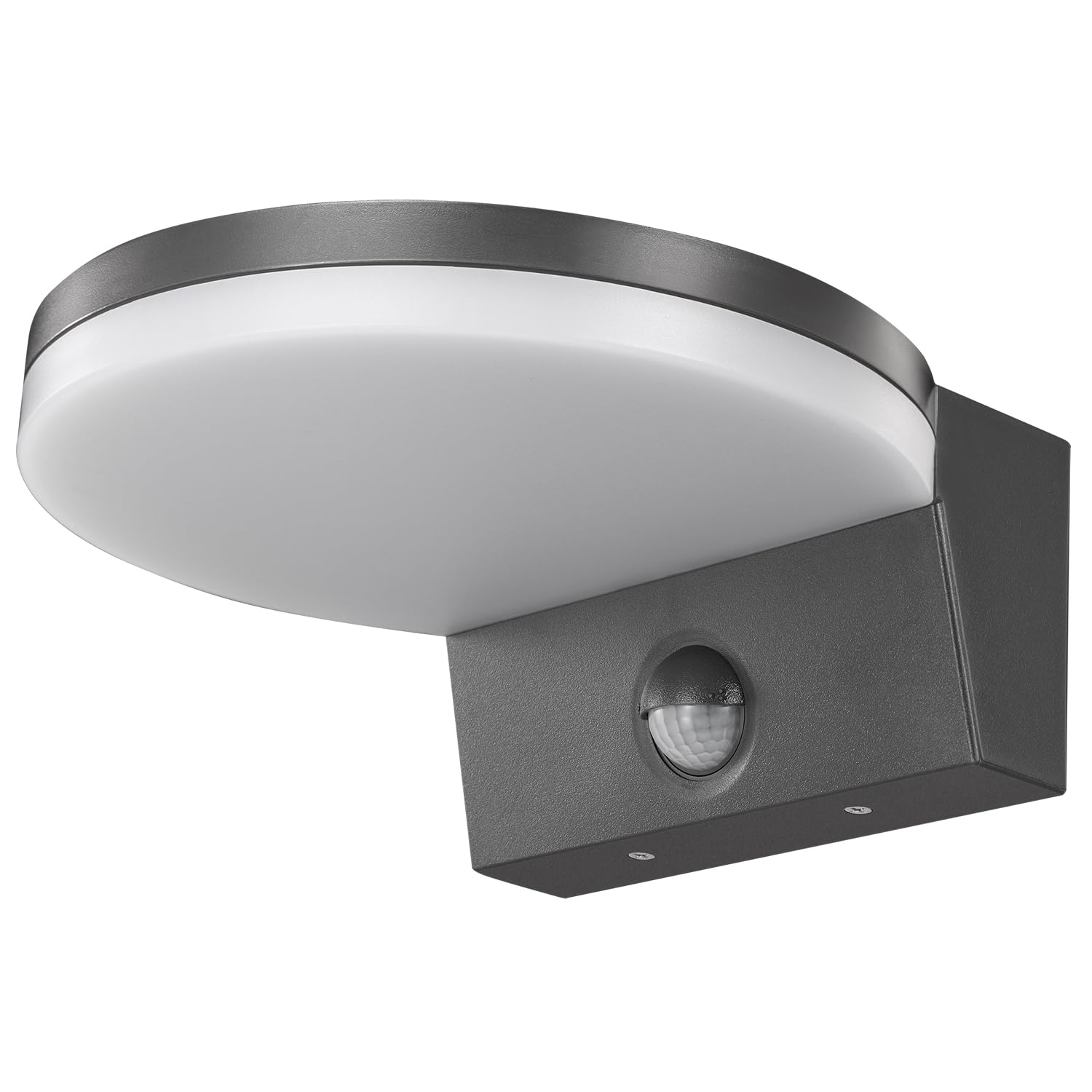 Maclean MCE344 LED Wandleuchte mit PIR Bewegungssensor und Dämmerungssensor, 15W 1560lm Wandlampe IP65 Wasserdicht Außenlampe 4000K Neutralweiß, für Außen- und Innenbereich (Grau)
