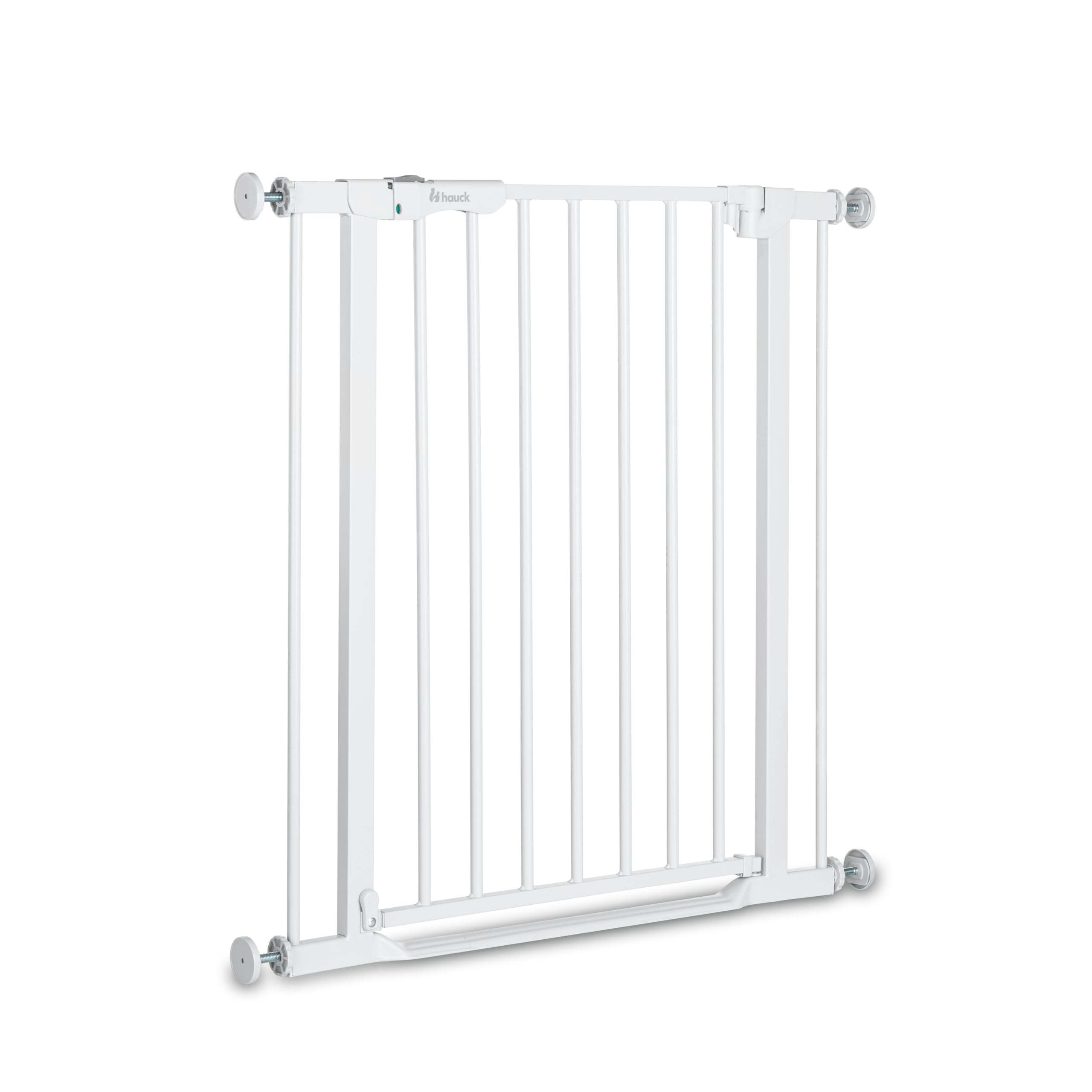 hauck Clear Step Autoclose 2, Weiß - Kinderschutzgitter Hundegitter Verstellbare Breite 75-80cm, 77cm Hoch, Selbstschließend, Flacher Einstieg, Beidseitige Einhand Öffnung, ohne Bohren