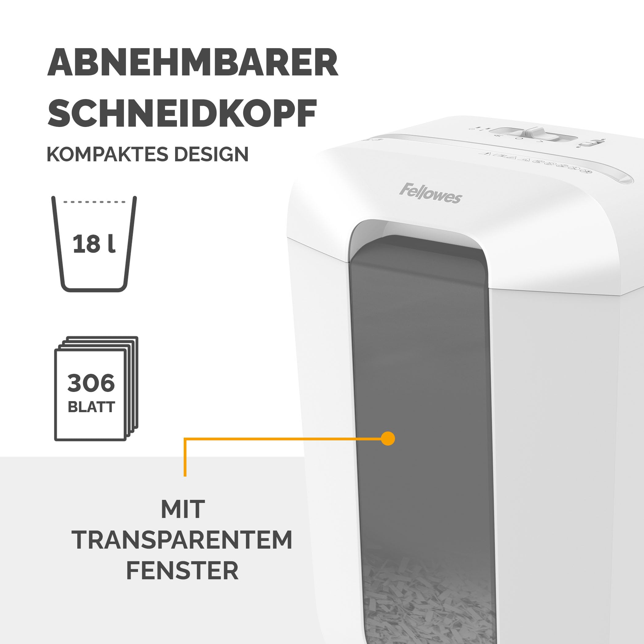 Fellowes Aktenvernichter 11 Blatt (P4), Papierschredder mit Partikelschnitt für Homeoffice und Büro, Powershred LX70, Schredder mit 18L Papierkorb und Sicherheitssperre, 4x40mm Cross-Cut Datenschutz