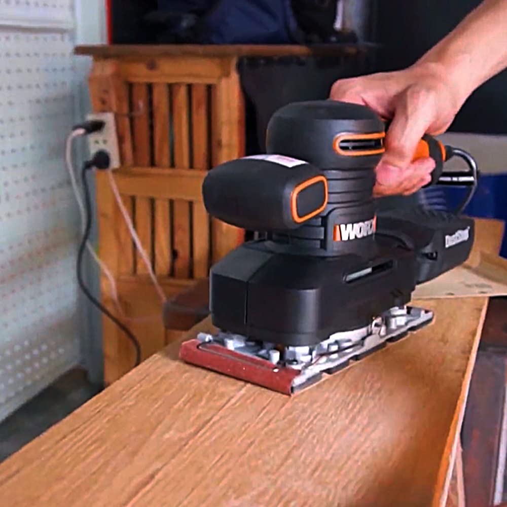 WORX WX641 Schwingschleifer 250 W – Handlicher Schleifer mit DUSTSTOP Mikrofilter für ein sauberes Arbeiten – Großer Schwingkreis & einfache Bedienung