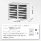 VEVOR Briefablage Schreibtisch Organizer 520 x 305 x 410 mm, 2,3–5,6 cm Einstellbar A4 Stapelbar, Papierablage, Aufbewahrung Schreibtisch Ablagesystem Organisation, Ablage (Weiß, 2 x 6 Fächer)
