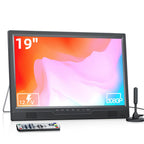 DESOBRY 19-Zoll Fernseher 1080P mit Antenne, Kleiner Fernseher mit HDMI/AVEingang USB-Anschluss, Tragbare MINI TV für Küche, Schlafzimmer, Camping und Wohnmobil (ohne Batterie)