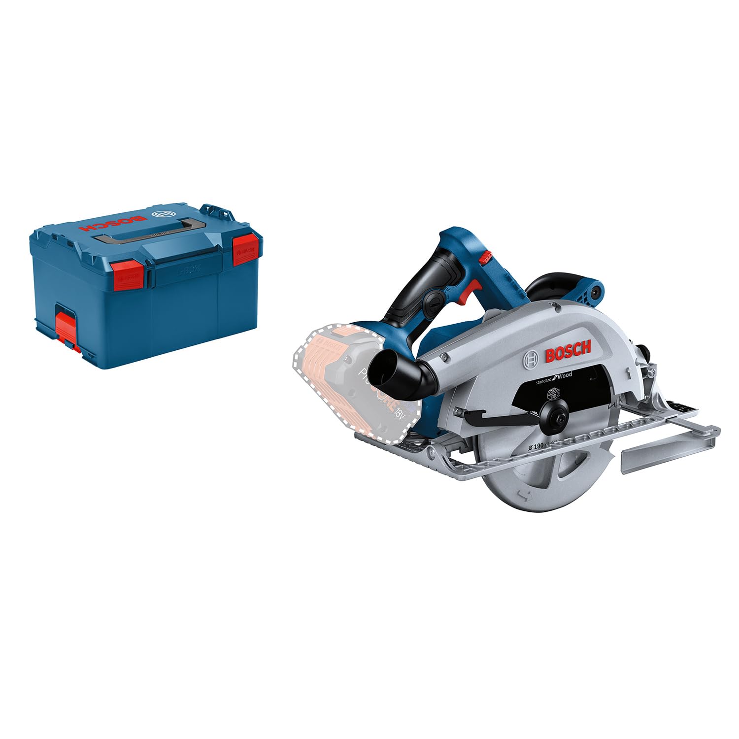 Bosch Professional 18V System Akku Handkreissäge GKS 18V-68 (inkl. 1x Parallelanschlag, 1x Sägeblatt, Einlage, BOXX)