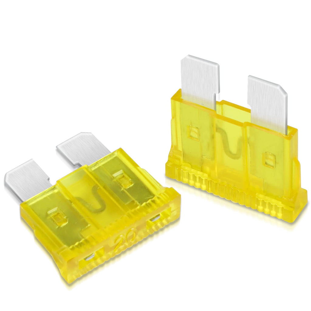 20 Stück 20A Standard Auto Sicherungen, Bolatus Flachsicherung Kfz Sicherungen Auto Sicherunge Stecksicherung Flachsicherungen Set mit 1 Sicherungszieher