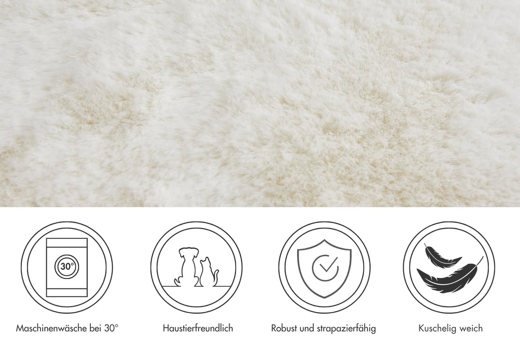 -LUXOR- living Sitzkissen Coste - Kunstfell Stuhlauflage als Deko Wohnzimmer oder Stuhlkissen - gemütliches Sitzkissen Stuhl Dekokissen 40 x 40 cm eckig Weiß 4er Set