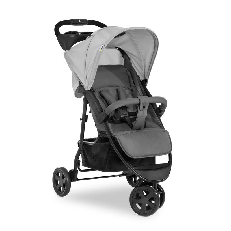 hauck Citi Neo 3, Grau - Dreirad Kinderbuggy ab Geburt bis 22 kg mit Liegefunktion, Becherhalter, Tasche im Verdeck, XL Korb bis 3 kg, Einhändig Zusammenklappbar, Leicht - 7,3 kg