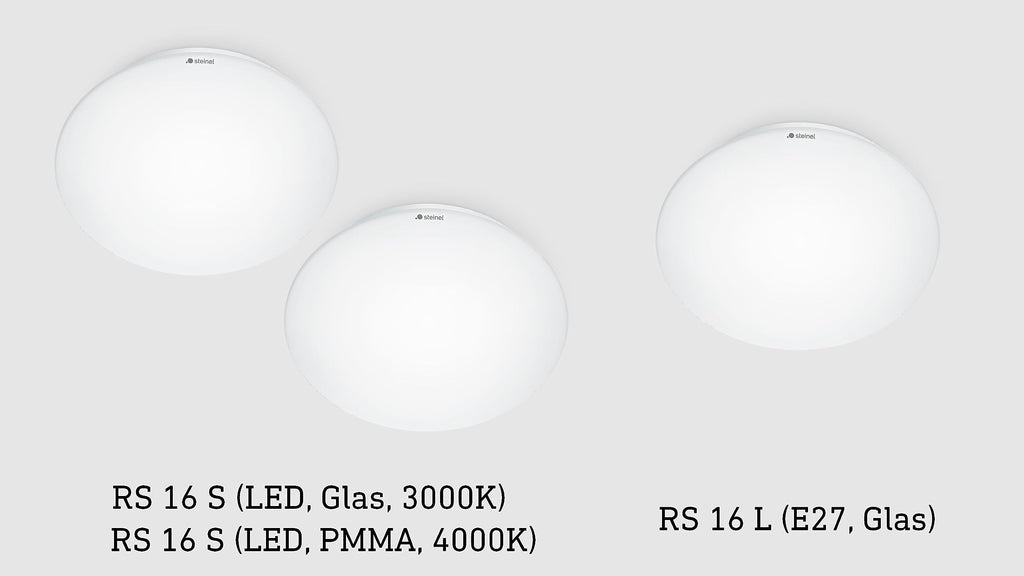 Steinel 738013 RS 16 S Deckenleuchte mit Bewegungsmelder Energiesparlampe, LED E27 60 W Weiß