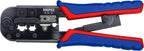 KNIPEX Crimpzange für Westernstecker in Blistermit Mehrkomponenten-Hüllen 190 mm, 97 51 10 SB