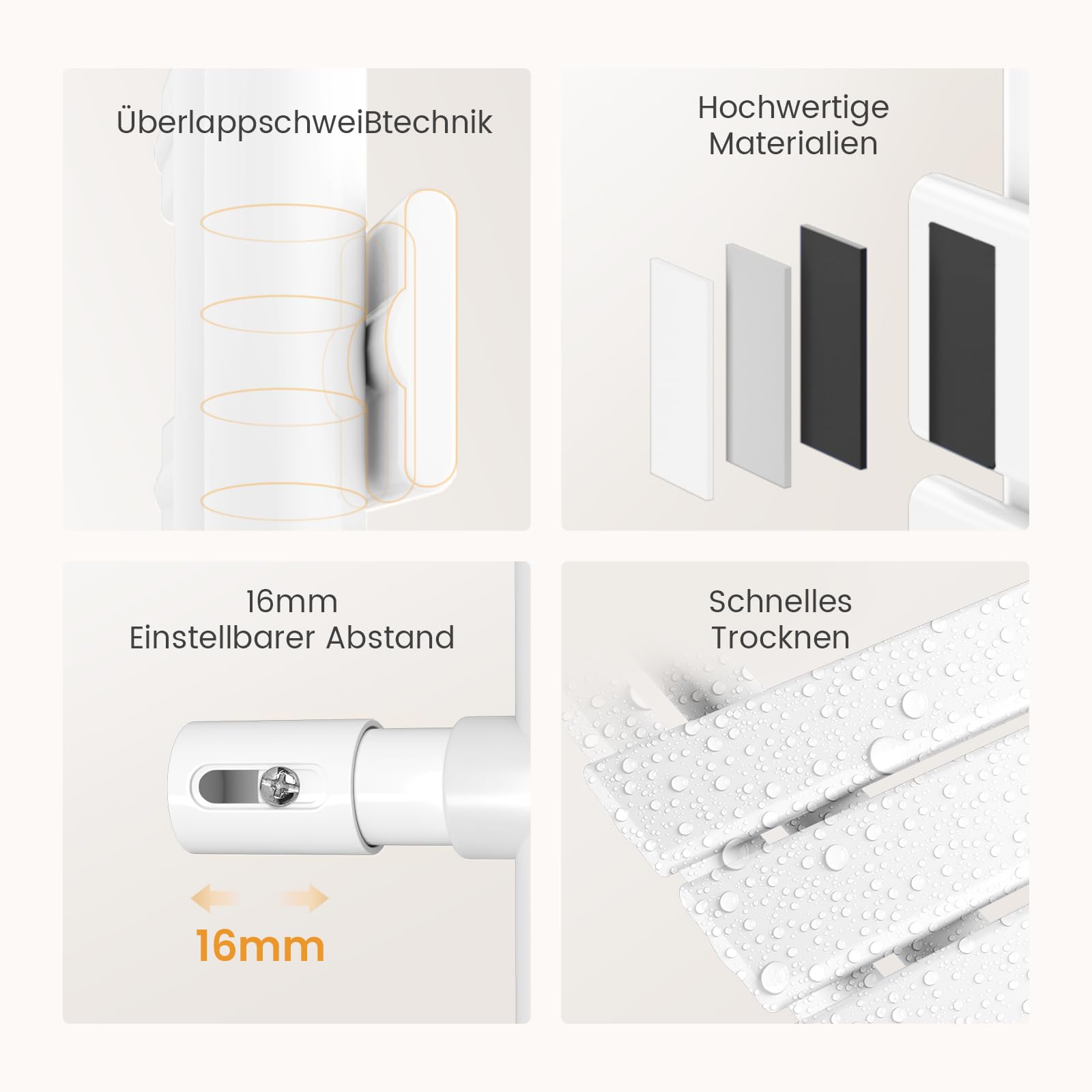 EMKE WiFi Handtuchheizkörper Elektrisch 1041x600 mm - Flach Badheizkörper Elektrisch, Elektrischer Handtuchwärmer Handtuchtrockner Handtuch Heizkörper Bad mit Thermostat und Heizstab - 600W, Weiß