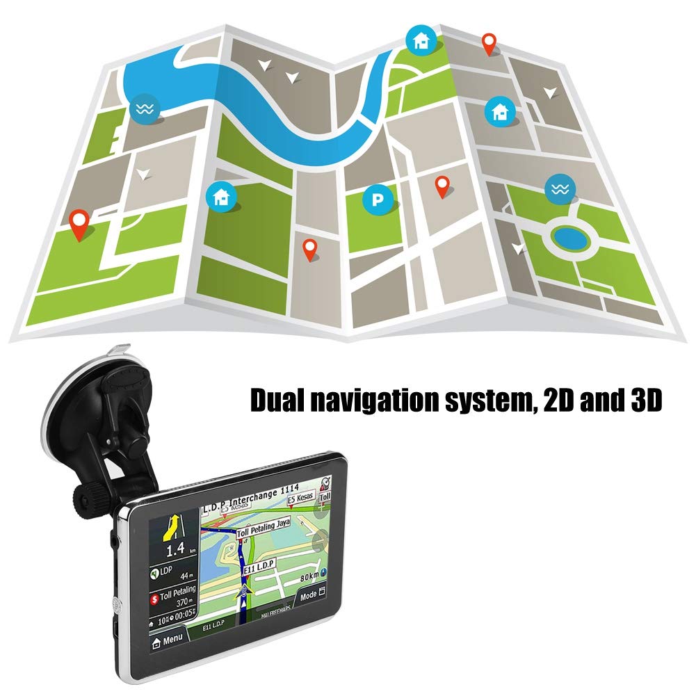 Navigationsgeräte für Auto, GPS-Navigation, universeller 5 Zoll Touchscreen Auto Navigator GPS Navigation DDR256M 8G MP3 FM Europa Karte 1