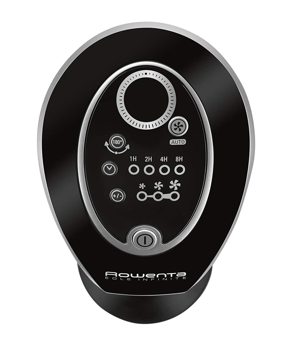Rowenta VU6670 Eole Infinite, Turmventilator, Timer bis zu 8 Stunden, 3 Geschwindigkeiten, Fernbedienung, automatische Abschaltung, Piano Schwarz