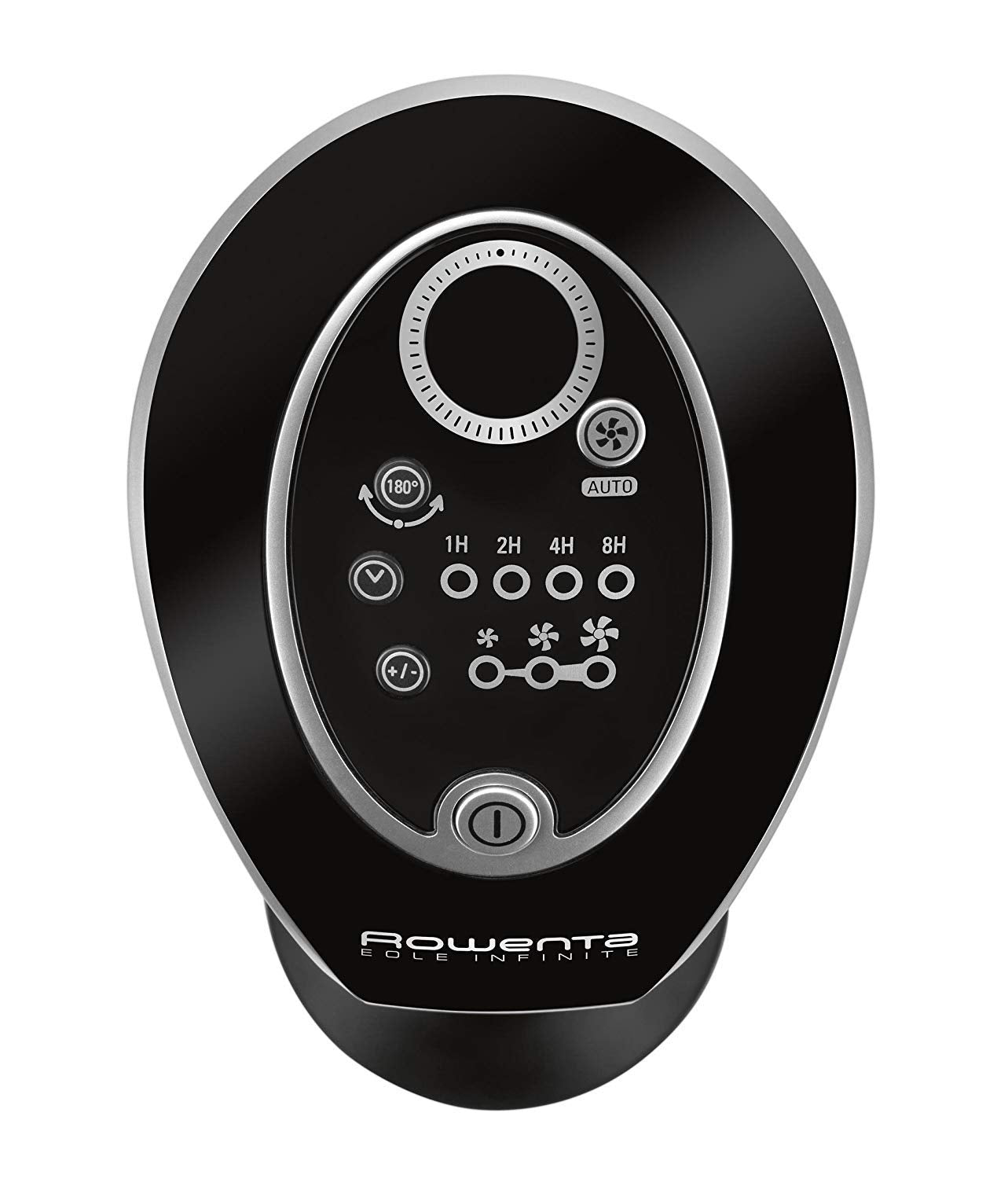 Rowenta VU6670 Eole Infinite, Turmventilator, Timer bis zu 8 Stunden, 3 Geschwindigkeiten, Fernbedienung, automatische Abschaltung, Piano Schwarz