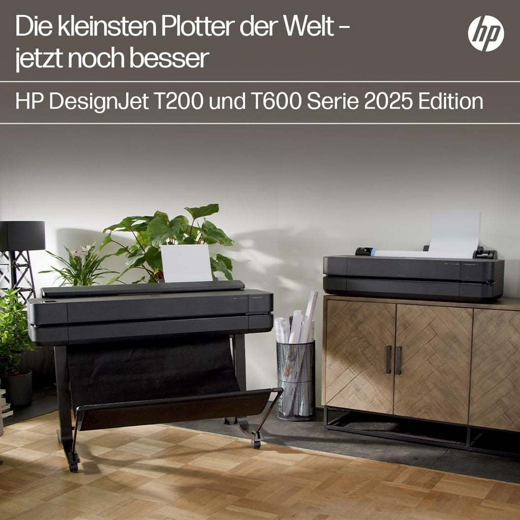 HP DesignJet T230 24 Zoll (61 cm 5HB07D), Großformatdrucker, Plotter, Standard A4-A1, 68 A1-Ausdrucke/Stunde, Wi-Fi, Ethernet, USB, 2400x1200 DPI, Recyceltes Metall, 1 Jahr Garantie, Click, Schwarz