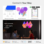 Nanoleaf Shapes Triangle Erweiterungspack, 3 zusätzliche Dreieckigen LED Panels - Smarte Modulare RGBW WLAN 16 Mio. Farben Wandleuchte Innen, Musik & Bildschirm Sync, Funktioniert mit Alexa