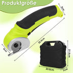 Elektrische Schere Mit Werkzeugkasten, Kartonschneider, Kabellose Rollschneider, 4.2V/2.0Ah Akku Schere, Universalschneider, Wiederaufladbarer Leistungsstarker Akkuschere für Stoff Teppich Leder Filz
