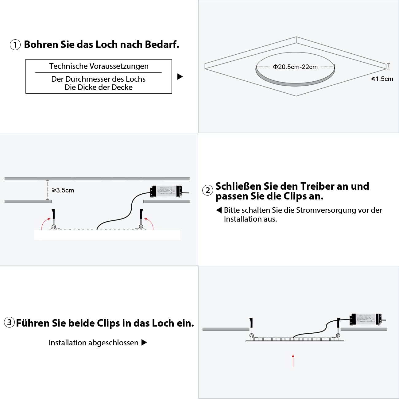 LVWIT 2x 18W Ultraslim LED Einbauleuchten, ersetzt 150W Halogen, runde Deckenleuchte mit Treiber, Neutralweiß 4000K, 1650 lm, AC 230V, Downlight/Einbaustrahler/Einbauspots (2er Pack)
