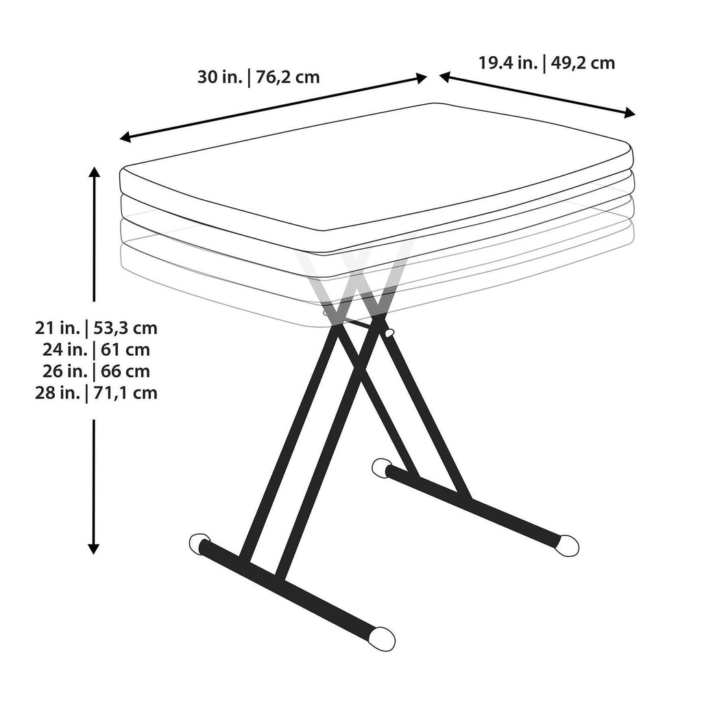 LIFETIME 28240 Verstellbarer Klapptisch für Laptop, TV-Fach, 30 Zoll (76,2 cm), mandelfarben