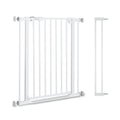 hauck Clear Step Autoclose 2 + 9cm Verlängerung, Weiß - Kinderschutzgitter Hundegitter Verstellbare Breite 84-89cm, 77cm Hoch, Selbstschließend, Flacher Einstieg, Einhand Öffnung, ohne Bohren