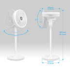 LeaderPro DC Motor Standventilator - Ventilator Leise 20dB 3D Oszillierend mit Fernbedienung/Höhe 92cm/6,8m/s/Durchmesser 34cm/9 Blätter/80% Energie Sparen/Turbo Luftzirkulator Raumventilator
