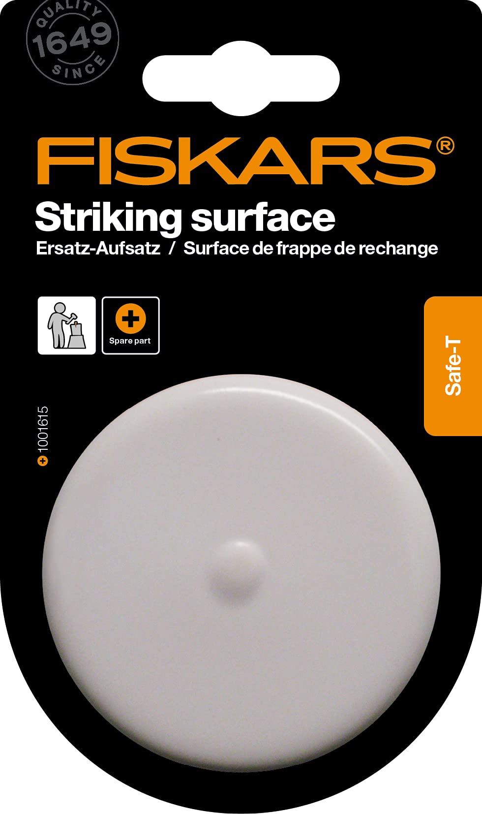 Original Fiskars Ersatz-Aufsatz mit Metallring für Dreh-Spaltkeil SAFE-T und Spalthammer SAFE-T X39, Weiß/Silber, 1001616