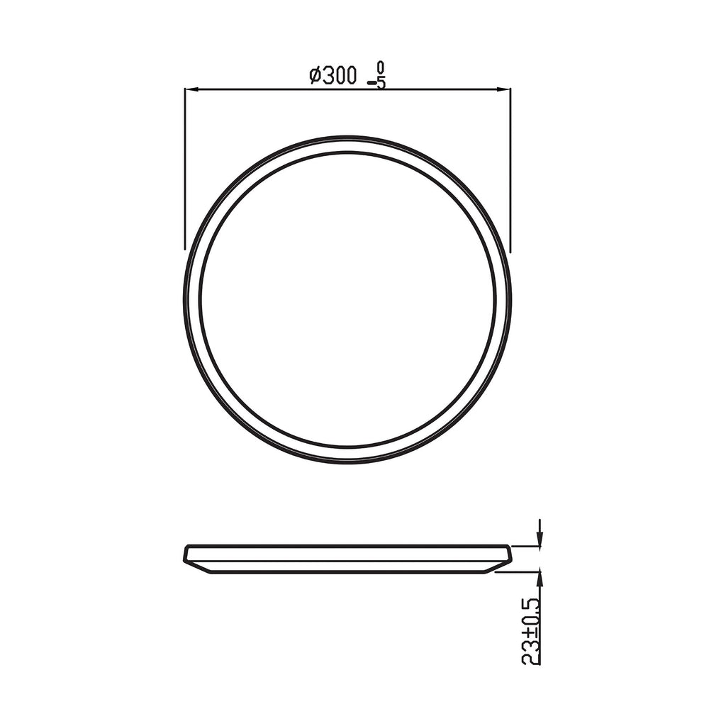 Philips LED Badezimmer Deckenleuchte Superslim (18 W), 3 Lichteinstellungen, warmweißes Licht, dimmen ohne Dimmer, IP44 Schutz, weiß, 30cm