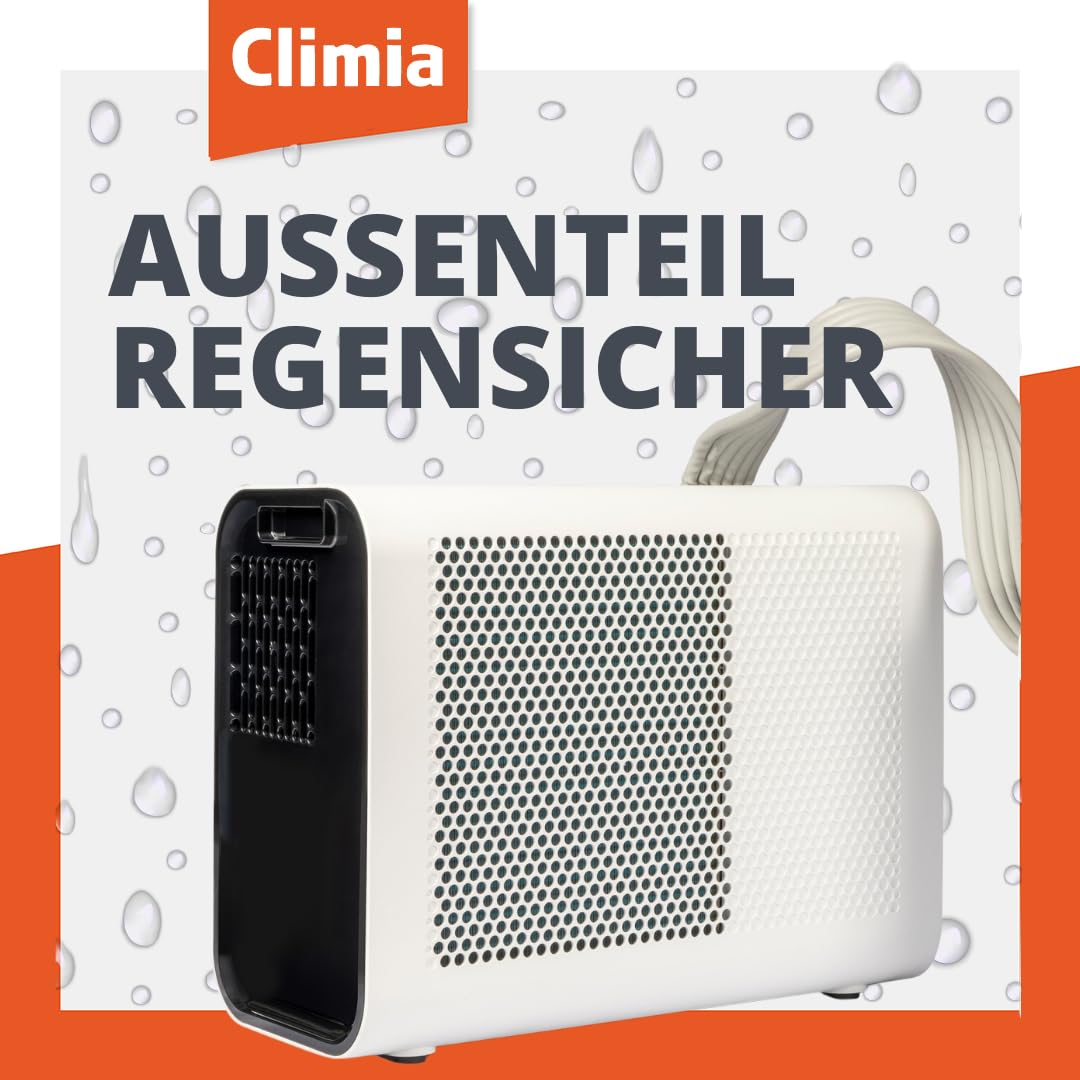 Climia CMK 1500 Note "Gut" auf Vergleich org-Klimaanlage für Wohnwagen bis 15 qm, Split Klimaanlage für Wohnmobil Camping. 5000 BTU/h, Klimagerät zum Entfeuchten, Energieeffiziensklasse A
