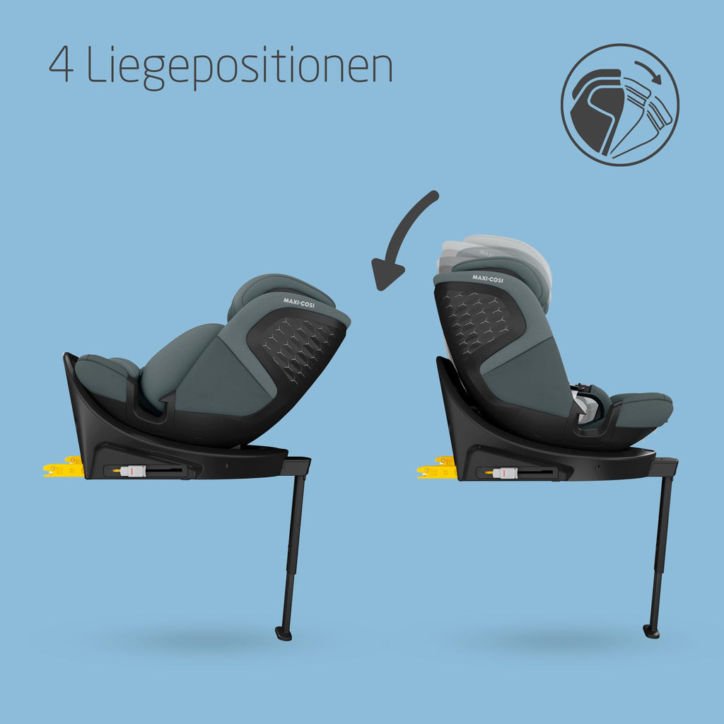Maxi-Cosi Emerald 360 S i-Size, Autositz 360 Grad Drehbar, 0–12 Jahre (40–150 cm), Mitwachsender Kindersitz 0-36kg, ISOFIX-Kindersitz, 4 Liegepositionen, G-CELL Seitenaufprallschutz, Tonal Graphite