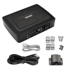 ISUDAR 9 Zoll schlanker Max 600W Subwoofer Aktiv Powered Untersitz-Auto Audio Subwoofer eingebautem Verstärker für Auto/LKW mit Fernbedienung niedrigen und hohen Eingangspegeln, Schwarz