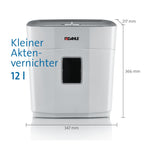 Dahle PaperSAFE PS 140 Aktenvernichter (10 Blatt, Sicherheitsstufe P4, Partikelschnitt, öl- und wartungsfrei, 12 Liter) grau