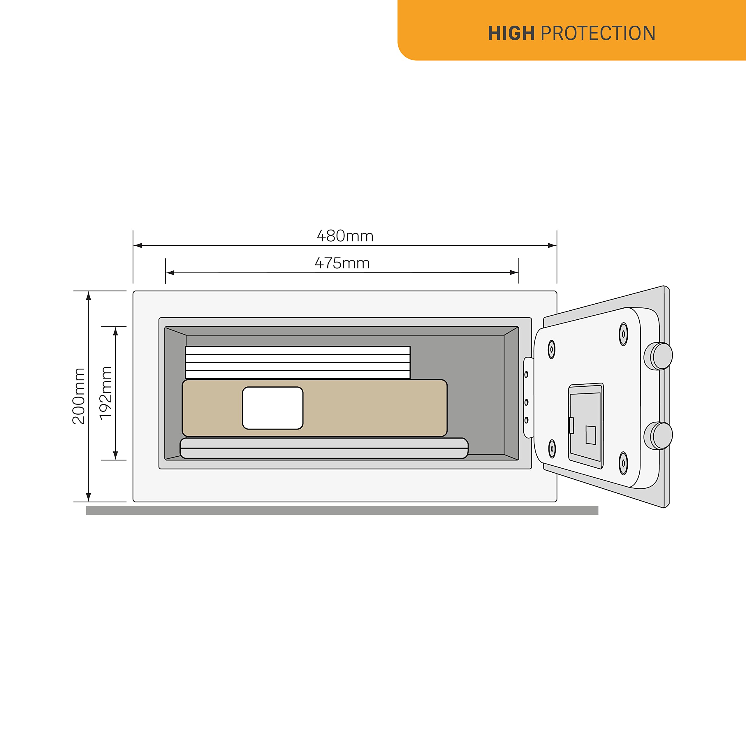 Yale - Motorisierter Tresor - Laptop - YLEB/200/EB1 - Hohe Sicherheit - Schwarz