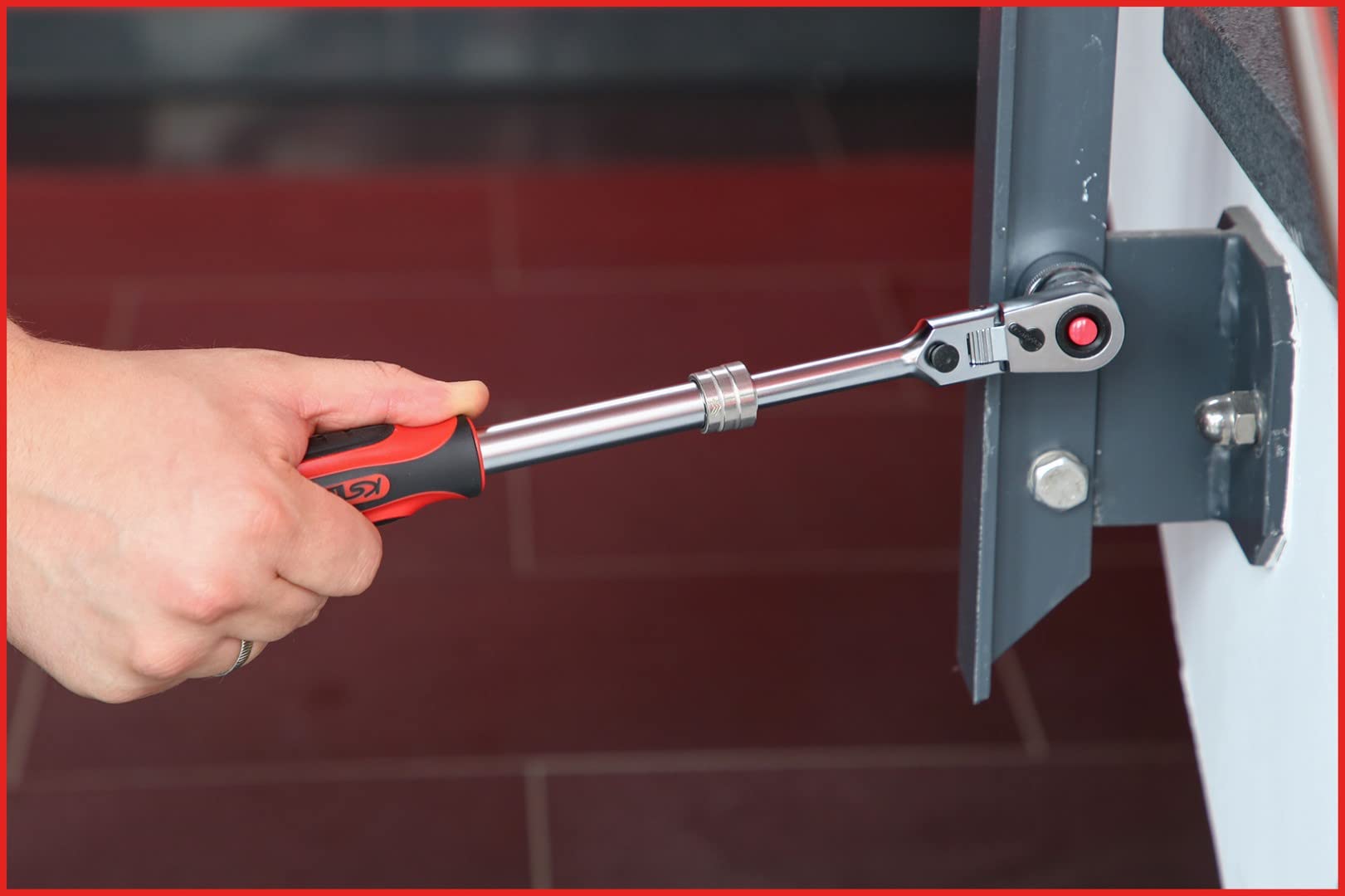 KS Tools 914.1220 1/2" SlimPOWER Teleskop-Gelenk-Umschaltknarre, 72 Zahn