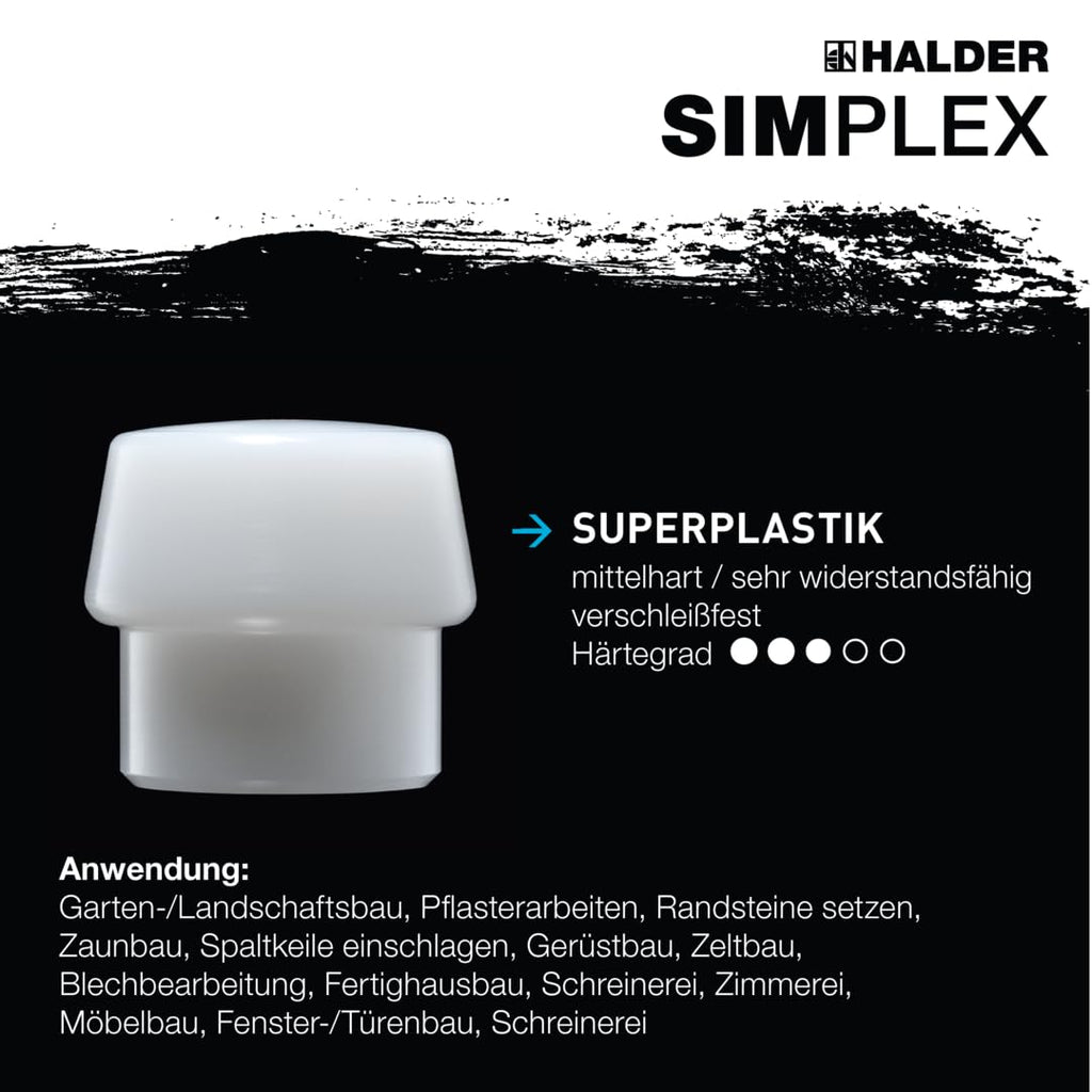 SIMPLEX-Vorschlaghammer, Superplastik; mit Tempergussgehäuse und Hickorystiel | D=100 mm | 3007.100