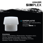 SIMPLEX-Vorschlaghammer, Superplastik; mit Tempergussgehäuse und Hickorystiel | D=100 mm | 3007.100