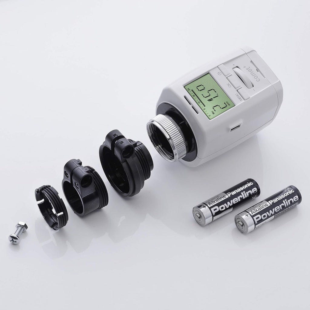 Eurotronic Comet Plus Heizkörperthermostat (individuell programmierbares Heizungsthermostat mit Fenster-offen-Erkennung, Heizkosten sparen mit Urlaubsfunktion, Thermostat Heizung), Farbe: Weiß