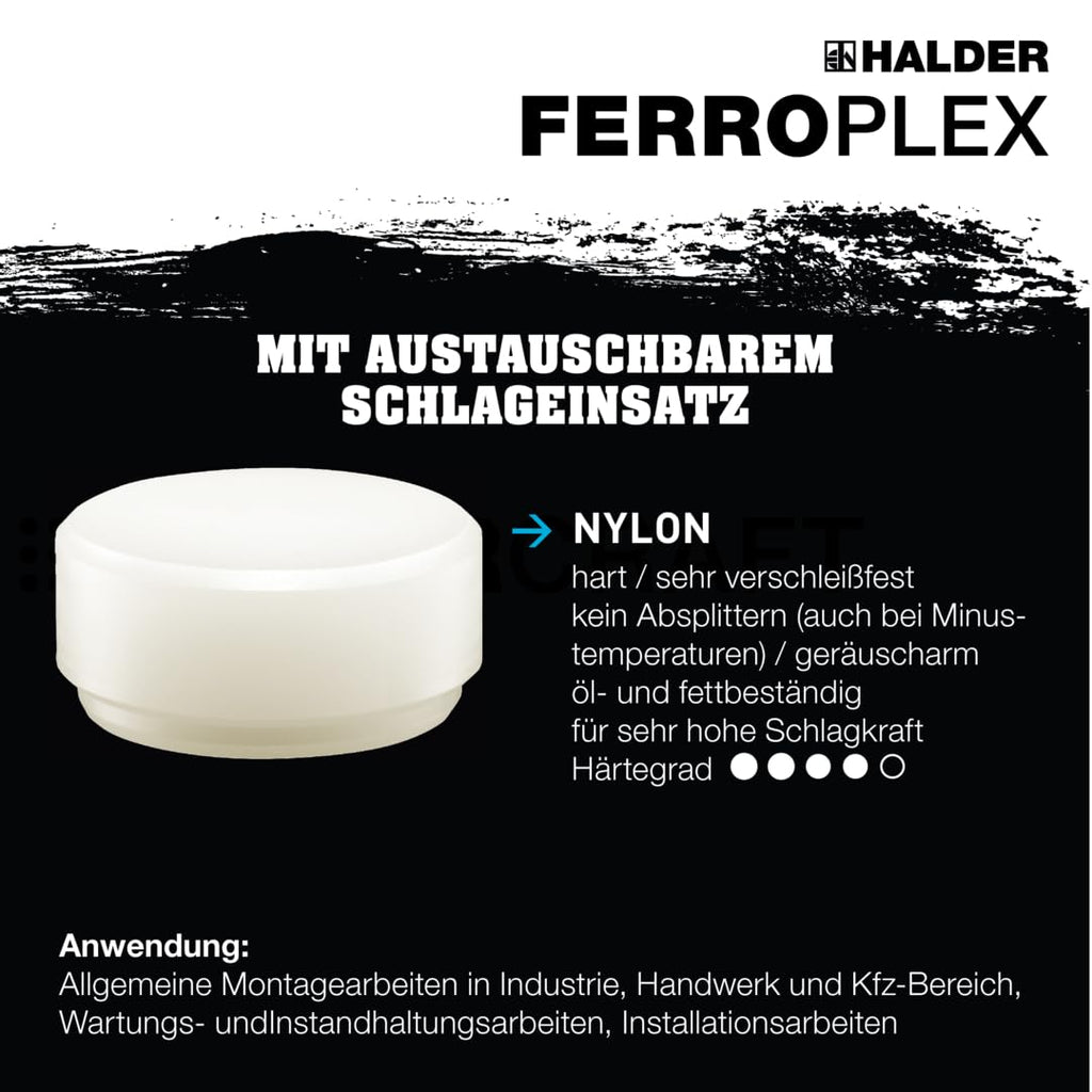 FERROPLEX-Kombihammer, Schlosser- und Schonhammer in Einem | D=30 mm | 3677.030