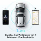 AGPTEK Freisprecheinrichtung für Auto, Bluetooth 5.0, integriertes Mikrofon, mit Clip für GPS, Musik, TF-Kartenslot, automatische Wiederverbindung, Lautsprecher, IOS Siri & Google Assistant, Schwaz