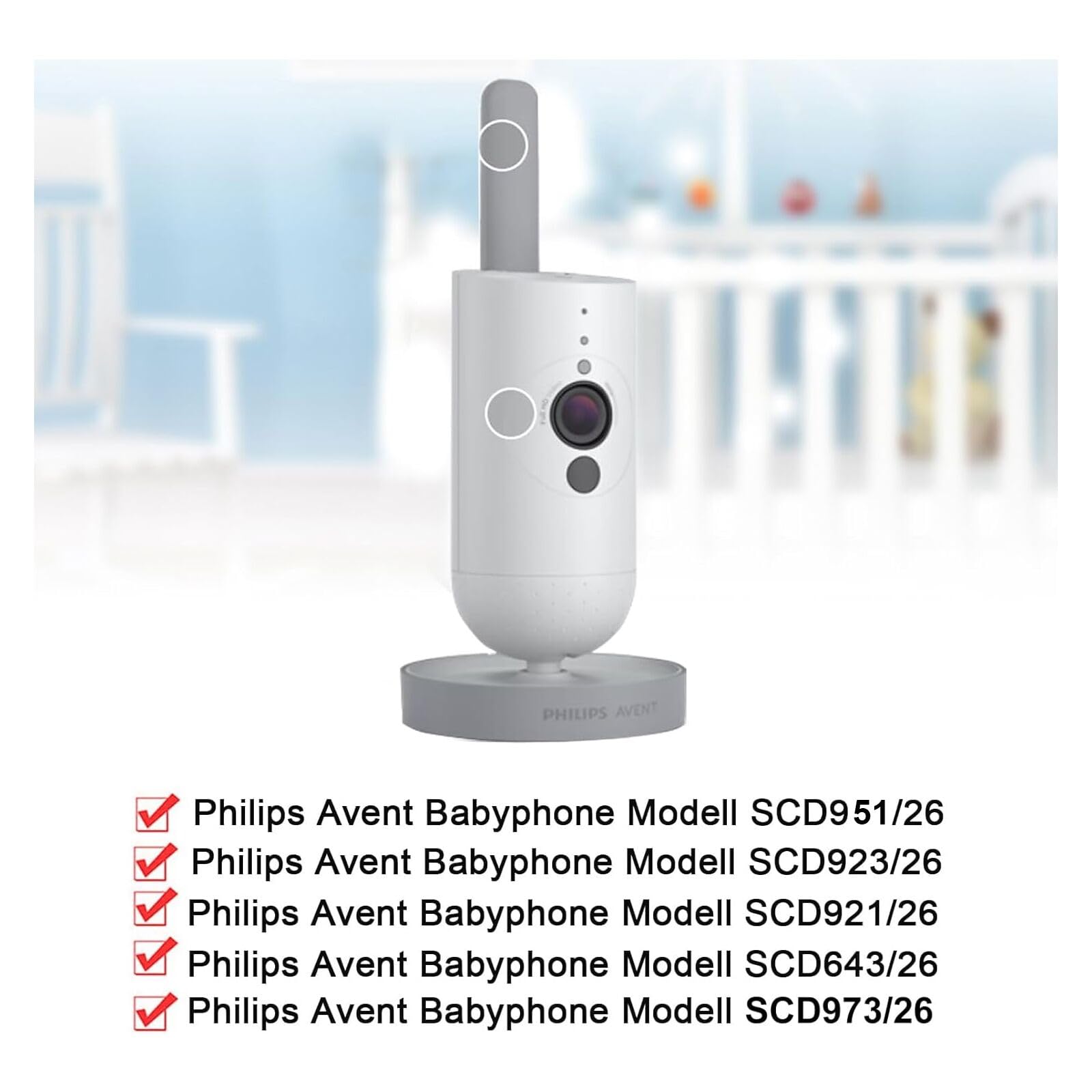 Monitor Halterung für Philips Avent Babyphone SCD923/26, Flexible Baby Kamera Halter für SCD643/26, Holder für Philips Avent Video Baby Monitor, Video Babyphone Kamera Mount Halterung Stand Zubehör