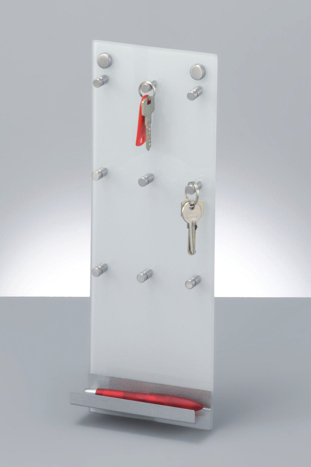 Zeller 13879 Schlüsselbord, Glas/Edelstahl / 15 x 40