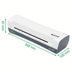 Leitz Set iLAM Home A4 Laminiergerät + Heißlaminierfolien A4 80 mic im 100er Pack, Laminiergerät für 75 bis 125 mic Laminierfolien, 3 Min. Aufwärmzeit, Weiß, Ideal für Home Office & Schule, 74200000